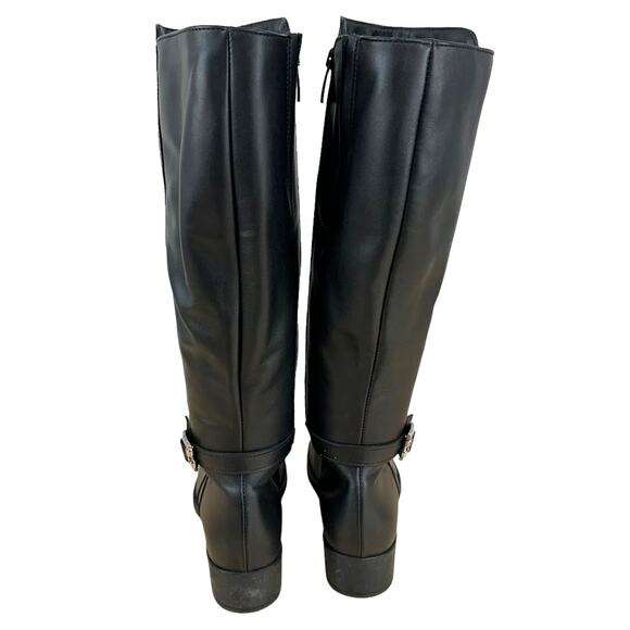 La Canadienne NWOB Silvana Italian Leather Knee High Boot Black Size 6M Buckle - Picture 5 of 8